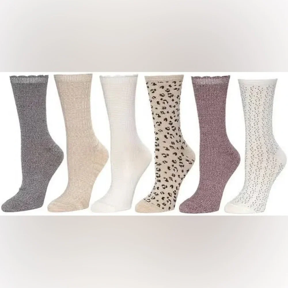 NWT Cuddl Duds 6-Pack Super Soft Cozy Crew Socks Fits Women’s Shoe sizes 4-10 - Picture 3 of 8